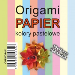 Cormoran papier do Origami 10x10 kolory pastelowe