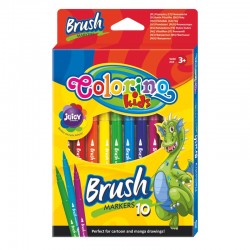 Flamastry pędzelkowe Brush x10 Colorino PTR-65610