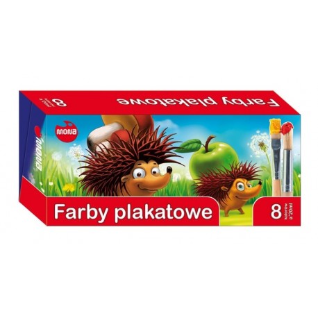 Farby plakatowe Mona 8x20 ml Farby plakatowe Mona 8x20 ml