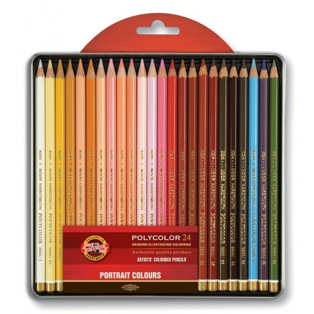 Koh-I-Noor "Polycolor Portrait" kredki artystyczne 24 w metalowym pudełku Koh-I-Noor "Polycolor Portrait" kredki artystyczne 24 w metalowym pudełku
