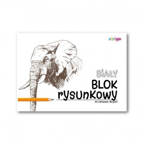 Blok rysunkowy biały A-3/20k Strigo SPA-015