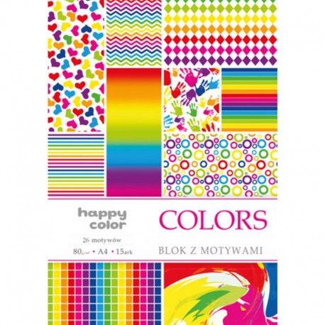 Happy Color blok z motywam "Colors" A-4