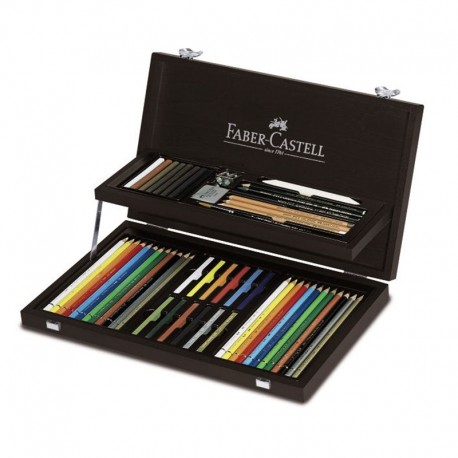 Faber Castell zestaw artystyczny w kasecie drewnianej 110088