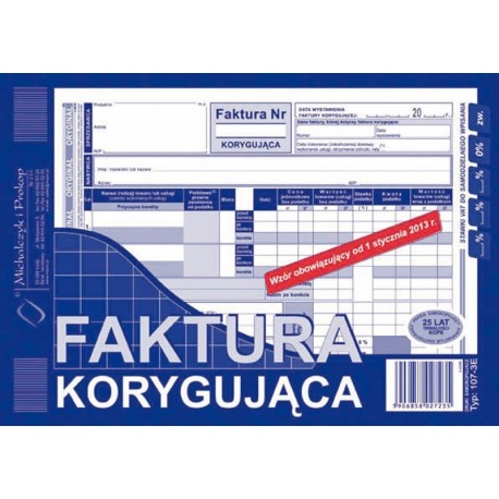 107-3E Faktura korygująca M&P