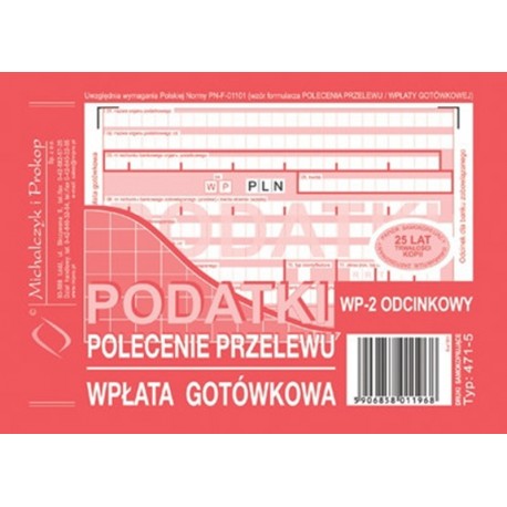 471-5 WP-2 Podatki polecenie przelewu M&P