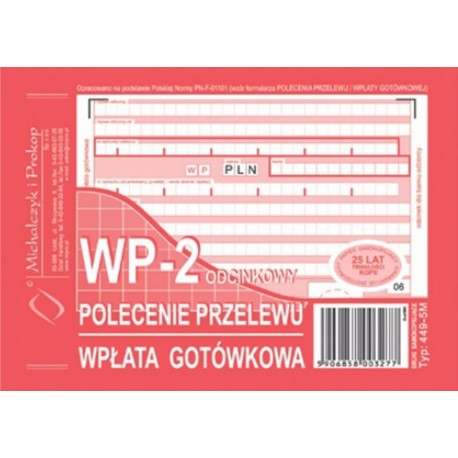 449-5M WP-2 Polecenie przelewu M&P