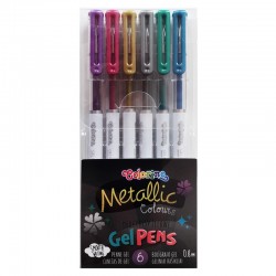Długopisy żelowe metaliczne x6 Colorino PTR-80936