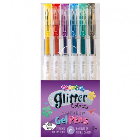 Colorino "Glitter" długopisy żelowe brokatowe 6