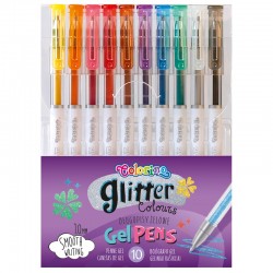 Colorino "Glitter" długopisy żelowe brokatowe 10