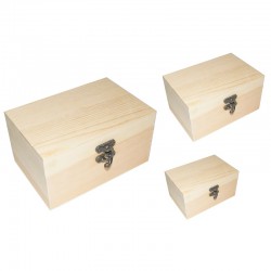 Zestaw 3 pudełek drewnianych do decoupage