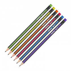Ołówek trójkątny z gumką "Stripes" Colorino PTR-39965