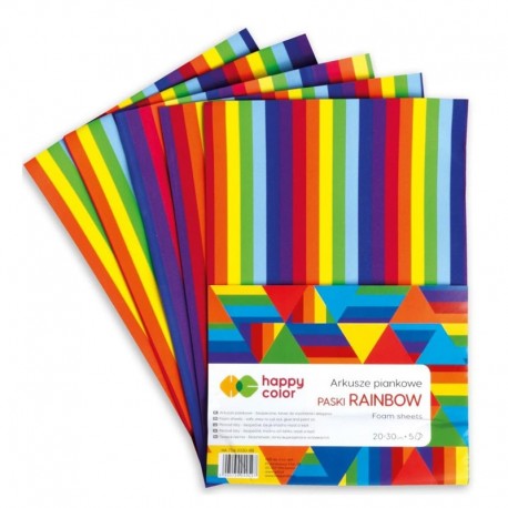 Arkusze piankowe "Paski Rainbow" Happy Color