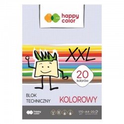 Blok techniczny kolorowy Happy Color XXL A4/20k