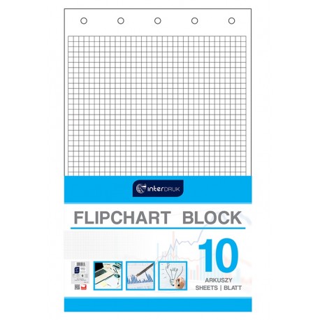 Blok do flipchartów kratka 10 Interdruk
