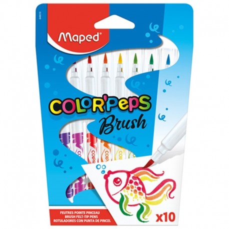 Maped "Color Peps Brush" flamastry w pędzelku 10