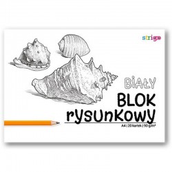 Blok rysunkowy biały A4/20k Strigo SPA-013