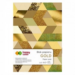 Blok papieru "Gold" A-4/10k Happy Color