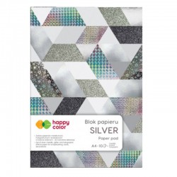 Blok papieru "Silver" A-4/10k Happy Color