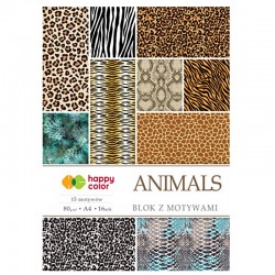 Blok z motywami "Animals" Happy Color A-4