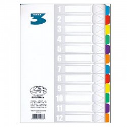Przekładki kartonowe laminowane Tres PLA4-12 kolorów