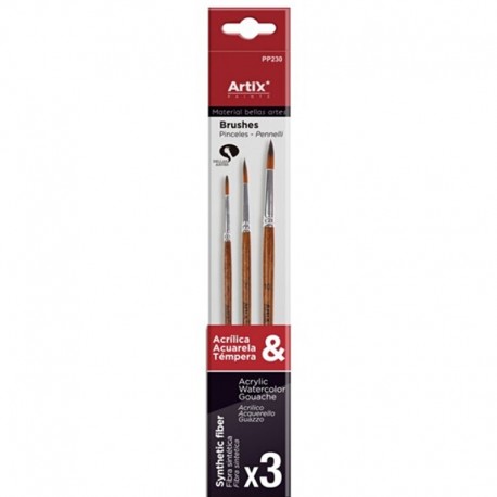 Pędzle artystyczne x3 Artix PP230 Pędzle artystyczne x3 Artix PP230