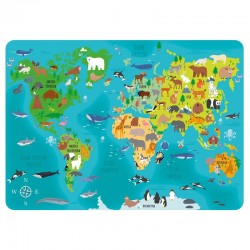 Podkład śniadaniowy Derform Mapa Świata - Zwierzęta