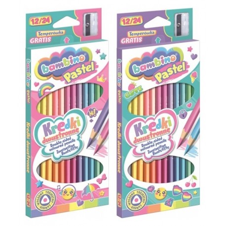 Kredki dwustronne trójkątne 12/24 Bambino Pastel Kredki dwustronne trójkątne 12/24 Bambino Pastel
