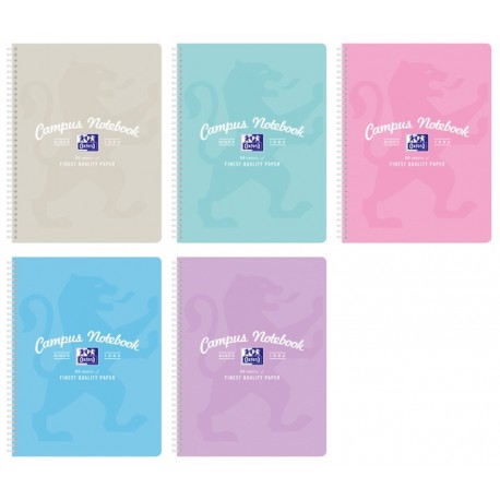 Zeszyt na spirali A4/80k kratka Oxford "Campus Pastel" Zeszyt na spirali A4/80k kratka Oxford "Campus Pastel"