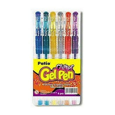 Patio "Glitter" długopisy żelowe brokatowe 6