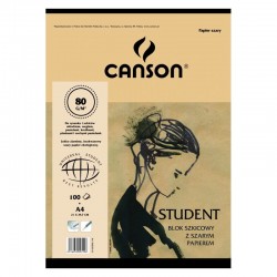 Blok szkicowy z szarym papierem A4/100k Canson Student