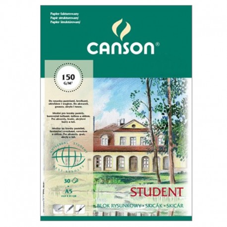Blok rysunkowy fakturowany A5/30k Canson Student Blok rysunkowy fakturowany A5/30k Canson Student