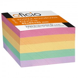 Notes kostka klejona kolorowa 85x85/35mm Oficio OX-1488