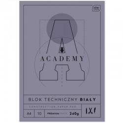 Blok techniczny biały A4/10k 240g Interdruk Academy