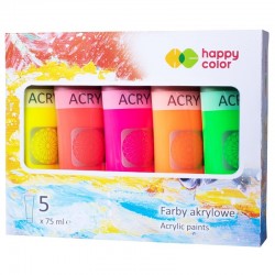 Farby akrylowe w tubkach 5x75ml Happy Color Mix Fluo
