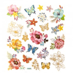 Naklejki papierowe "Motyle-Kwiaty" DP Craft DPNK-045