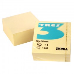 Notes samoprzylepny żółty Tres 50x50mm/240k
