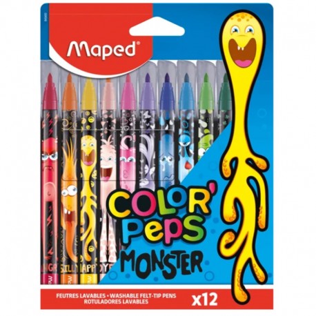Flamastry szkolne 12 Maped Color Peps Monster 845400