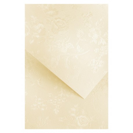 Karton ozdobny premium A4/220g "Floral kremowy" Galeria Papieru 203302