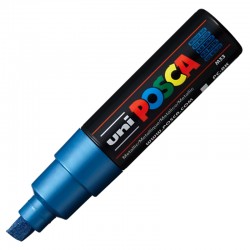Marker z farbą plakatową Uni Posca PC-8K Metallic Blue