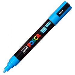 Marker z farbą plakatową Uni Posca PC-5M Light Blue