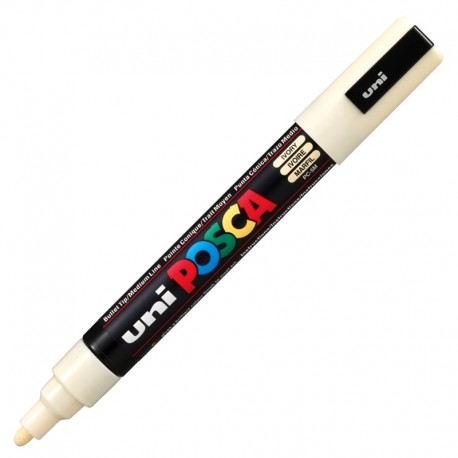 Marker z farbą plakatową Uni Posca PC-5M Ivory