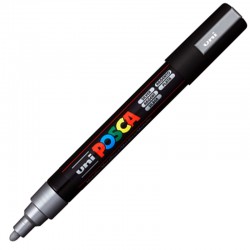 Marker z farbą plakatową Uni Posca PC-5M Silver