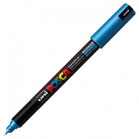 Marker z farbą plakatową Uni Posca PC-1MR Metallic Blue