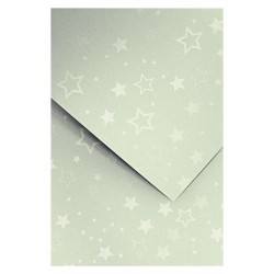 Karton ozdobny premium A4/220g "Stars srebrny" Galeria Papieru 204305