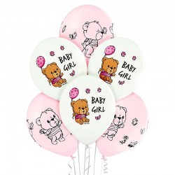 Balony z nadrukiem Baby Girl x6 Aliga BN06-672