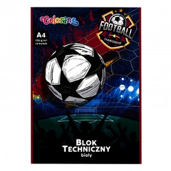 Blok techniczny biały A4/10k Colorino - Football 21825PTR