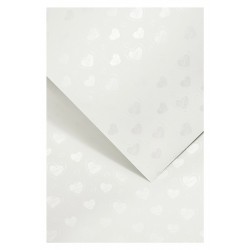 Karton ozdobny premium A4/220g "Małe serca biały" Galeria Papieru 204201
