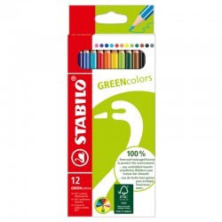 Kredki ołówkowe x12 Stabilo Green Colors 6019/2-121
