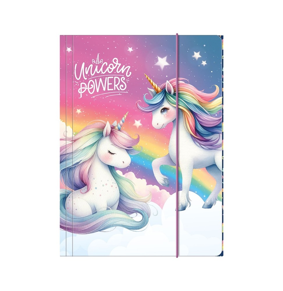 Teczka A4 z gumką Derform Unicorn