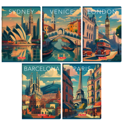 Herlitz Retro City zeszyt A5 60k kratka